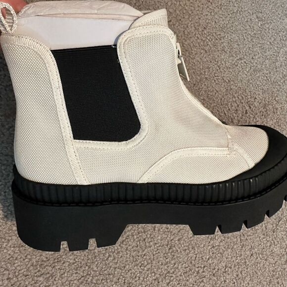Marc Fisher 7M chunky boots ivory black - Picture 2 of 3